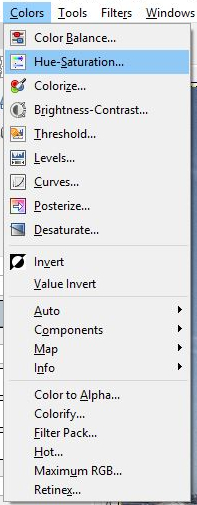 Gimp Hue-Saturation
