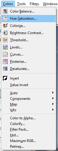 Gimp Hue-Saturation